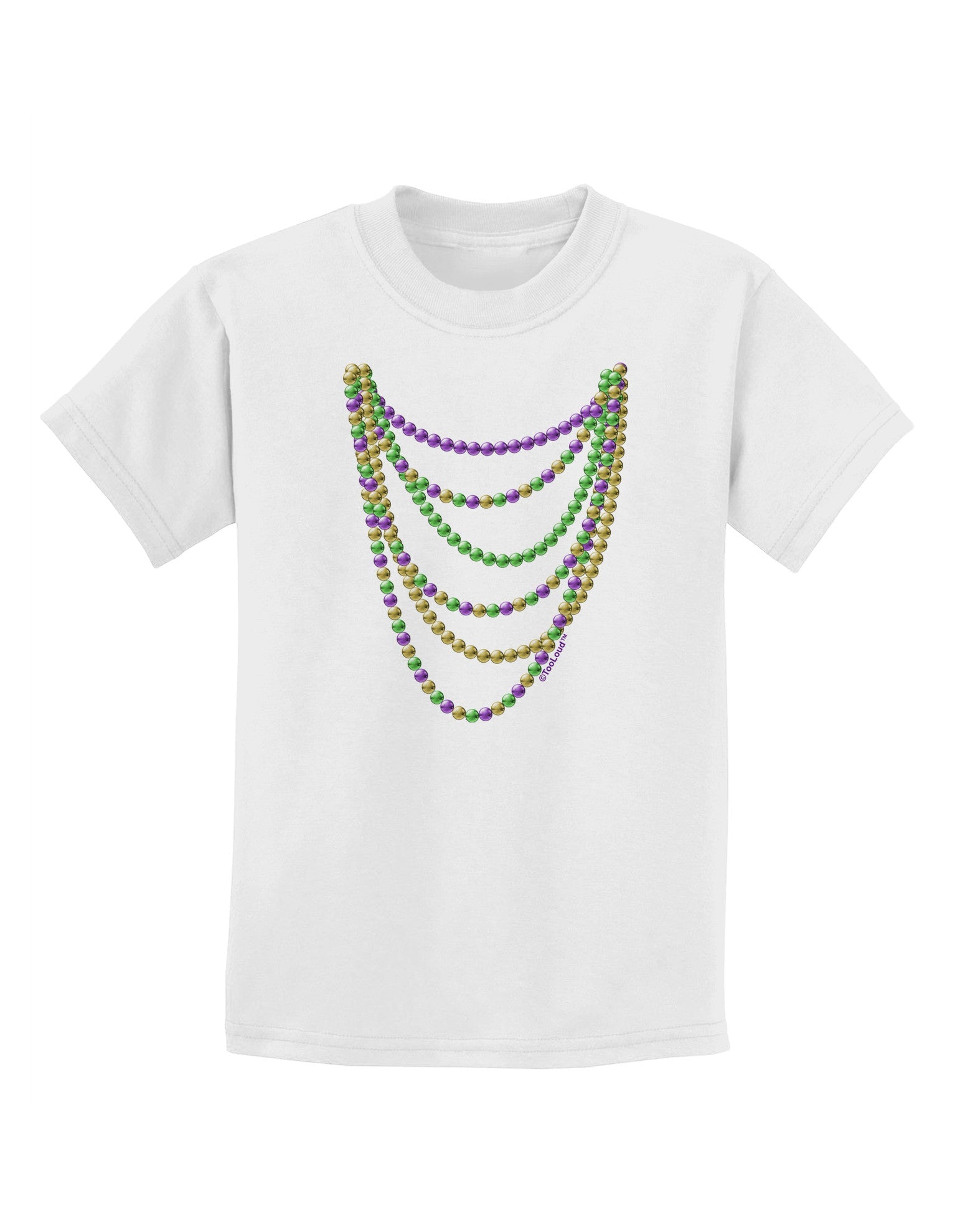 Mardi Gras Beads Necklaces Childrens T-Shirt-Childrens T-Shirt-TooLoud-White-X-Small-Davson Sales