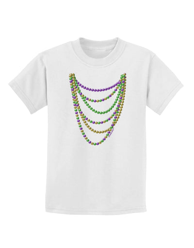 Mardi Gras Beads Necklaces Childrens T-Shirt-Childrens T-Shirt-TooLoud-White-X-Small-Davson Sales