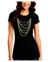 Mardi Gras Beads Necklaces Juniors Crew Dark T-Shirt-T-Shirts Juniors Tops-TooLoud-Black-Juniors Fitted Small-Davson Sales