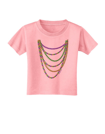 Mardi Gras Beads Necklaces Toddler T-Shirt-Toddler T-Shirt-TooLoud-Candy-Pink-2T-Davson Sales