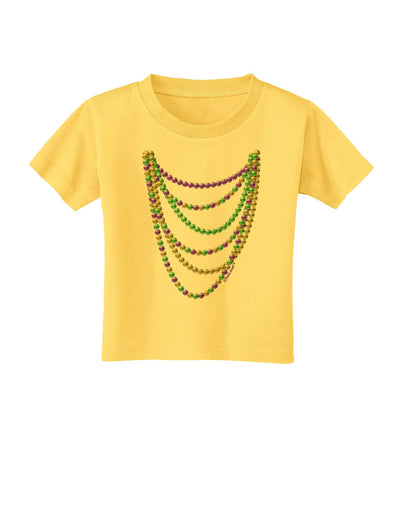 Mardi Gras Beads Necklaces Toddler T-Shirt-Toddler T-Shirt-TooLoud-Yellow-2T-Davson Sales