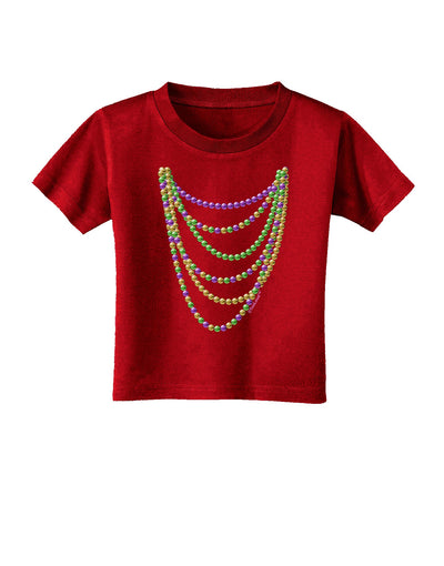 Mardi Gras Beads Necklaces Toddler T-Shirt Dark-Toddler T-Shirt-TooLoud-Red-2T-Davson Sales