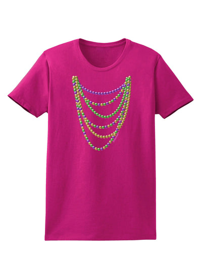 Mardi Gras Beads Necklaces Womens Dark T-Shirt-TooLoud-Hot-Pink-Small-Davson Sales