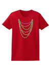 Mardi Gras Beads Necklaces Womens Dark T-Shirt-TooLoud-Red-X-Small-Davson Sales