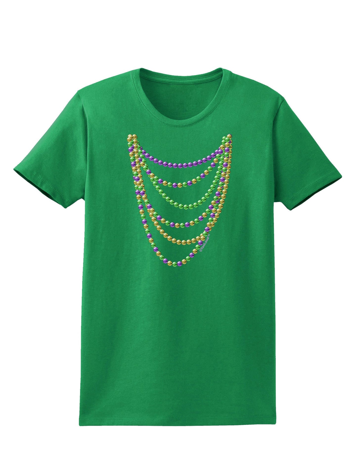 Mardi Gras Beads Necklaces Womens Dark T-Shirt-TooLoud-Kelly-Green-X-Small-Davson Sales