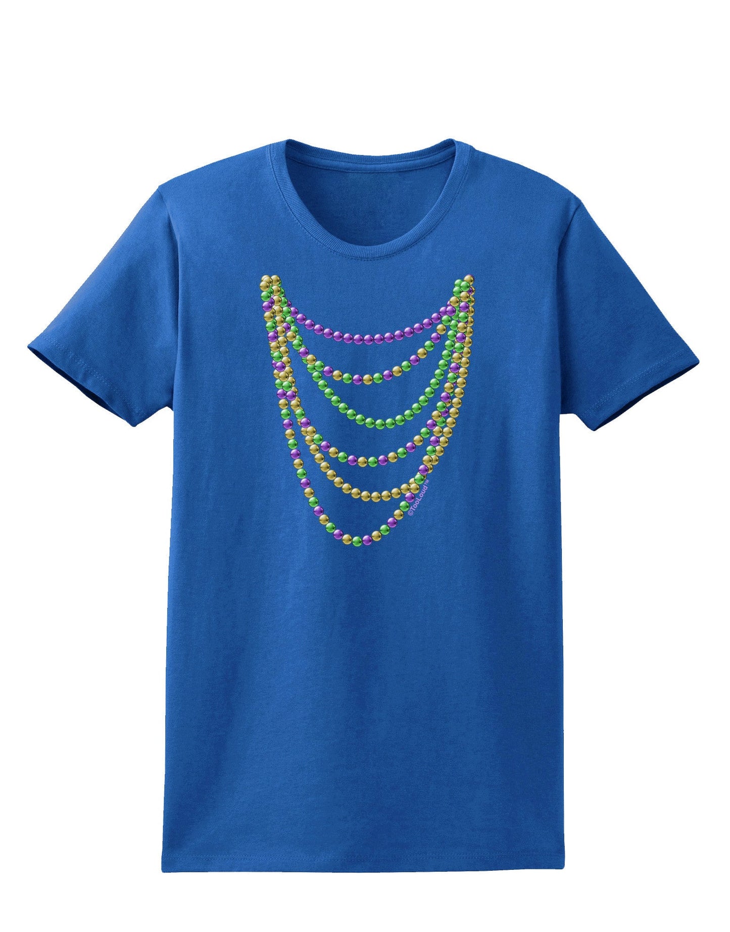 Mardi Gras Beads Necklaces Womens Dark T-Shirt-TooLoud-Royal-Blue-X-Small-Davson Sales