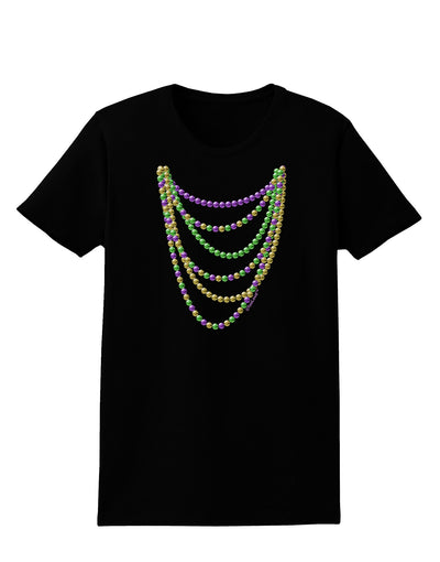 Mardi Gras Beads Necklaces Womens Dark T-Shirt-TooLoud-Black-X-Small-Davson Sales