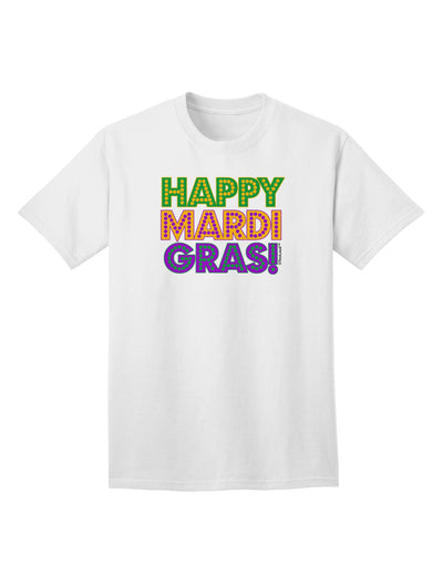 Mardi Gras Celebration Adult T-Shirt with Vibrant Text Design by TooLoud-Mens T-shirts-TooLoud-White-Small-Davson Sales