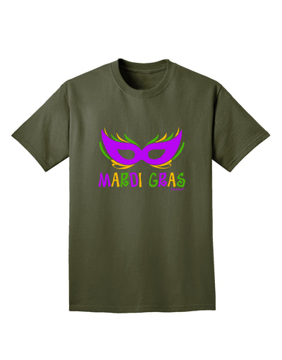 Mardi Gras - Purple Gold Green Mask Adult Dark T-Shirt by TooLoud-Mens T-Shirt-TooLoud-Military-Green-Small-Davson Sales