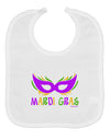 Mardi Gras - Purple Gold Green Mask Baby Bib by TooLoud