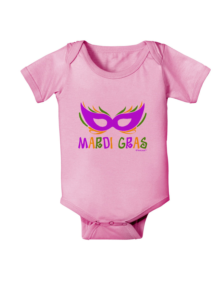 Mardi Gras - Purple Gold Green Mask Baby Romper Bodysuit by TooLoud-Baby Romper-TooLoud-White-06-Months-Davson Sales