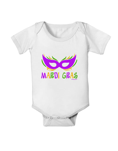 Mardi Gras - Purple Gold Green Mask Baby Romper Bodysuit by TooLoud-Baby Romper-TooLoud-White-06-Months-Davson Sales