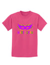 Mardi Gras - Purple Gold Green Mask Childrens Dark T-Shirt by TooLoud-Childrens T-Shirt-TooLoud-Sangria-X-Small-Davson Sales