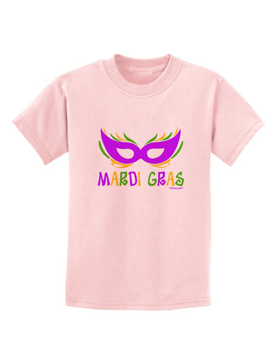 Mardi Gras - Purple Gold Green Mask Childrens T-Shirt by TooLoud-Childrens T-Shirt-TooLoud-PalePink-X-Small-Davson Sales