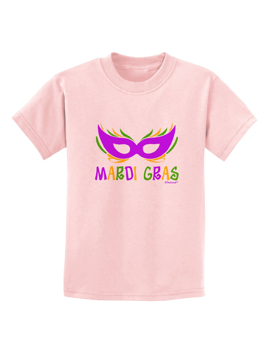 Mardi Gras - Purple Gold Green Mask Childrens T-Shirt by TooLoud-Childrens T-Shirt-TooLoud-White-X-Small-Davson Sales