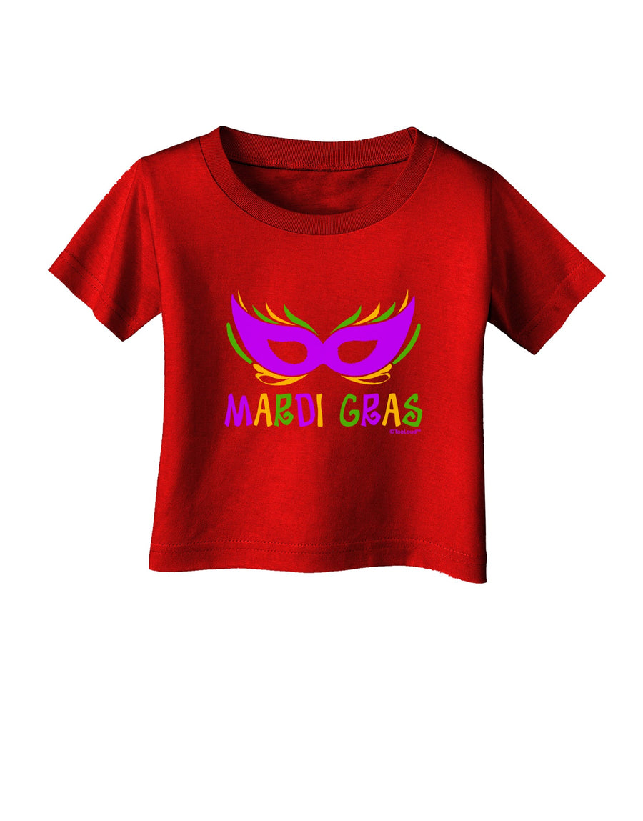 Mardi Gras - Purple Gold Green Mask Infant T-Shirt Dark by TooLoud-Infant T-Shirt-TooLoud-Black-06-Months-Davson Sales