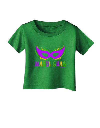 Mardi Gras - Purple Gold Green Mask Infant T-Shirt Dark by TooLoud-Infant T-Shirt-TooLoud-Clover-Green-06-Months-Davson Sales