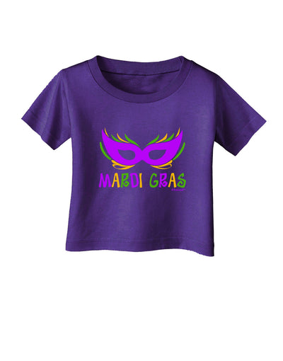 Mardi Gras - Purple Gold Green Mask Infant T-Shirt Dark by TooLoud-Infant T-Shirt-TooLoud-Purple-06-Months-Davson Sales