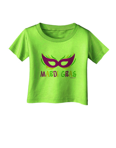 Mardi Gras - Purple Gold Green Mask Infant T-Shirt by TooLoud-Infant T-Shirt-TooLoud-Lime-Green-06-Months-Davson Sales