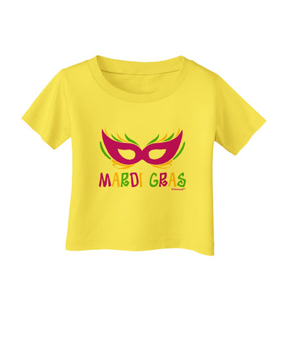 Mardi Gras - Purple Gold Green Mask Infant T-Shirt by TooLoud-Infant T-Shirt-TooLoud-Yellow-06-Months-Davson Sales