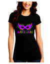 Mardi Gras - Purple Gold Green Mask Juniors Crew Dark T-Shirt by TooLoud-T-Shirts Juniors Tops-TooLoud-Black-Juniors Fitted Small-Davson Sales