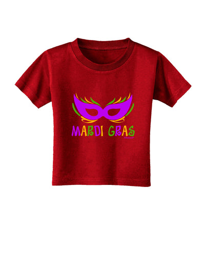 Mardi Gras - Purple Gold Green Mask Toddler T-Shirt Dark by TooLoud-Toddler T-Shirt-TooLoud-Red-2T-Davson Sales