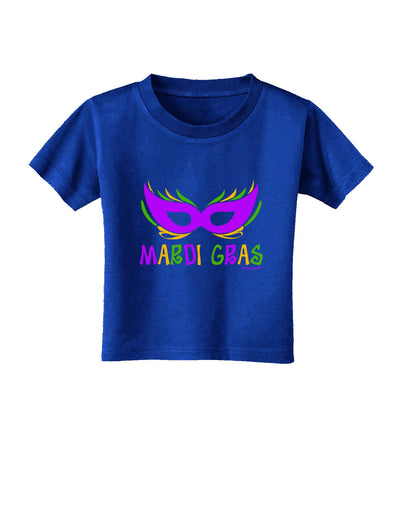 Mardi Gras - Purple Gold Green Mask Toddler T-Shirt Dark by TooLoud-Toddler T-Shirt-TooLoud-Royal-Blue-2T-Davson Sales