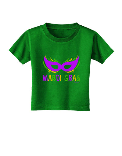 Mardi Gras - Purple Gold Green Mask Toddler T-Shirt Dark by TooLoud-Toddler T-Shirt-TooLoud-Clover-Green-2T-Davson Sales