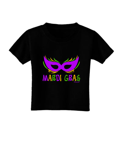 Mardi Gras - Purple Gold Green Mask Toddler T-Shirt Dark by TooLoud-Toddler T-Shirt-TooLoud-Black-2T-Davson Sales