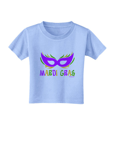 Mardi Gras - Purple Gold Green Mask Toddler T-Shirt by TooLoud-Toddler T-Shirt-TooLoud-Aquatic-Blue-2T-Davson Sales