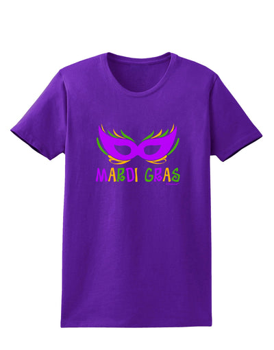 Mardi Gras - Purple Gold Green Mask Womens Dark T-Shirt by TooLoud-Womens T-Shirt-TooLoud-Purple-X-Small-Davson Sales