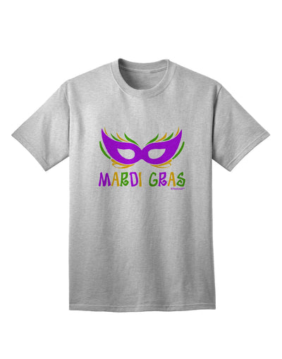 Mardi Gras Themed Adult T-Shirt in Purple, Gold, and Green with Mask Design by TooLoud-Mens T-shirts-TooLoud-AshGray-Small-Davson Sales