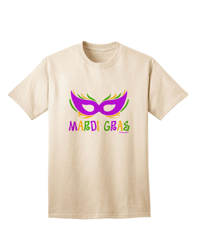 Mardi Gras Themed Adult T-Shirt in Purple, Gold, and Green with Mask Design by TooLoud-Mens T-shirts-TooLoud-Natural-Small-Davson Sales