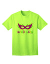 Mardi Gras Themed Adult T-Shirt in Purple, Gold, and Green with Mask Design by TooLoud-Mens T-shirts-TooLoud-Neon-Green-Small-Davson Sales