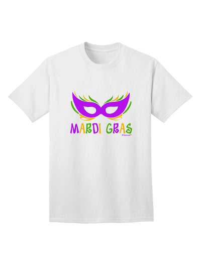 Mardi Gras Themed Adult T-Shirt in Purple, Gold, and Green with Mask Design by TooLoud-Mens T-shirts-TooLoud-White-Small-Davson Sales