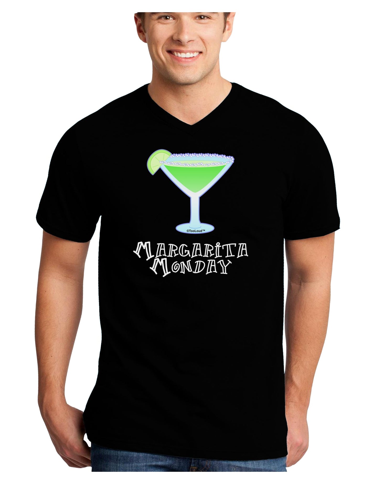 Margarita Monday Design - Pop Culture Adult Dark V-Neck T-Shirt by TooLoud-Mens V-Neck T-Shirt-TooLoud-Black-Small-Davson Sales