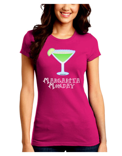 Margarita Monday Design - Pop Culture Juniors Crew Dark T-Shirt by TooLoud-T-Shirts Juniors Tops-TooLoud-Hot-Pink-Juniors Fitted Small-Davson Sales