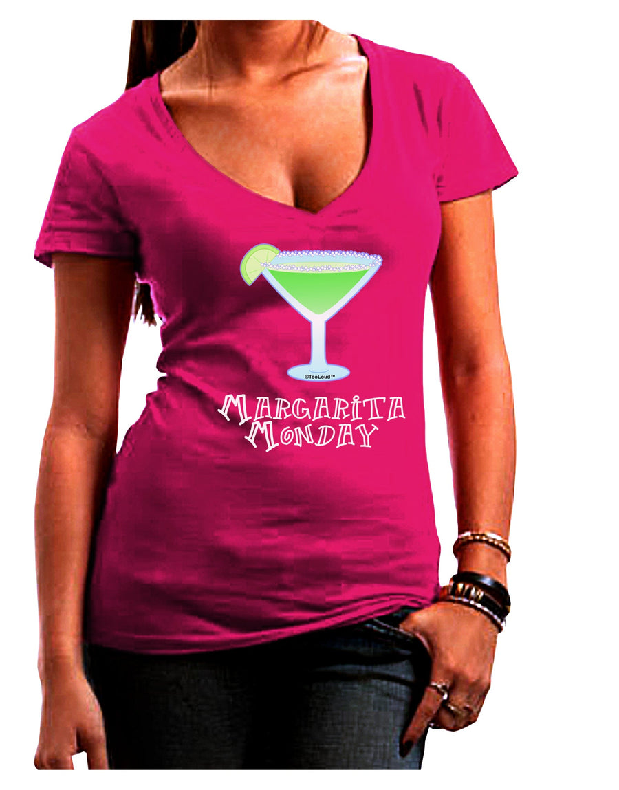 Margarita Monday Design - Pop Culture Juniors V-Neck Dark T-Shirt by TooLoud-Womens V-Neck T-Shirts-TooLoud-Black-Juniors Fitted Small-Davson Sales