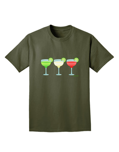 Margaritas - Mexican Flag Colors - Cinco de Mayo Adult Dark T-Shirt by TooLoud-Mens T-Shirt-TooLoud-Military-Green-Small-Davson Sales