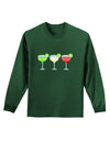 Margaritas - Mexican Flag Colors - Cinco de Mayo Adult Long Sleeve Dark T-Shirt by TooLoud-TooLoud-Dark-Green-Small-Davson Sales