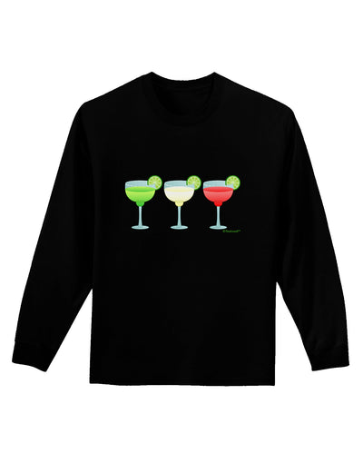 Margaritas - Mexican Flag Colors - Cinco de Mayo Adult Long Sleeve Dark T-Shirt by TooLoud-TooLoud-Black-Small-Davson Sales