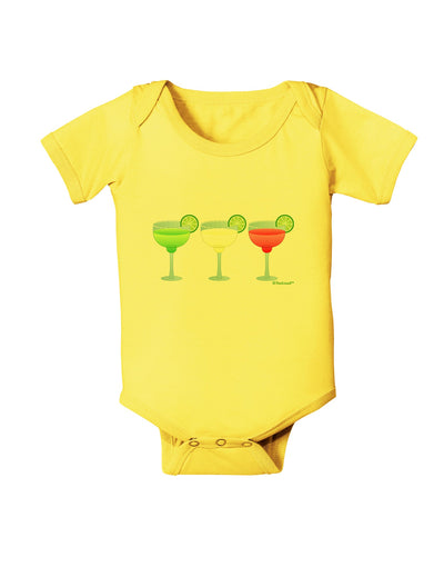 Margaritas - Mexican Flag Colors - Cinco de Mayo Baby Romper Bodysuit by TooLoud-Baby Romper-TooLoud-Yellow-06-Months-Davson Sales