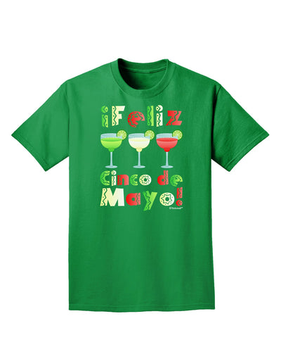 Margaritas - Mexican Flag Colors - Feliz Cinco de Mayo Adult Dark T-Shirt by TooLoud-Mens T-Shirt-TooLoud-Kelly-Green-Small-Davson Sales