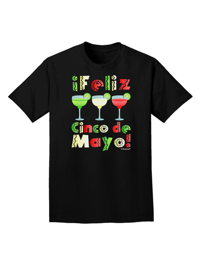 Margaritas - Mexican Flag Colors - Feliz Cinco de Mayo Adult Dark T-Shirt by TooLoud-Mens T-Shirt-TooLoud-Black-Small-Davson Sales