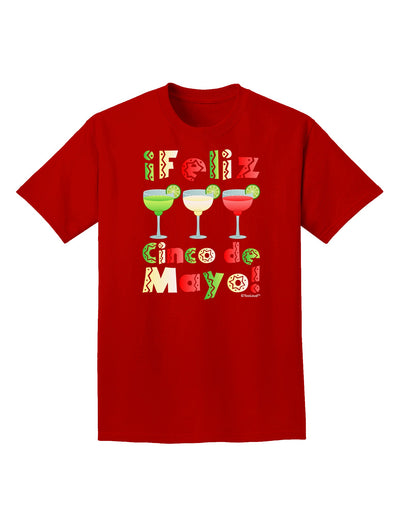 Margaritas - Mexican Flag Colors - Feliz Cinco de Mayo Adult Dark T-Shirt by TooLoud-Mens T-Shirt-TooLoud-Red-Small-Davson Sales