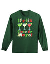 Margaritas - Mexican Flag Colors - Feliz Cinco de Mayo Adult Long Sleeve Dark T-Shirt by TooLoud-TooLoud-Dark-Green-Small-Davson Sales