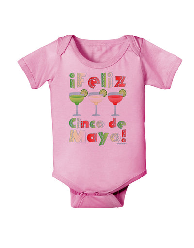 Margaritas - Mexican Flag Colors - Feliz Cinco de Mayo Baby Romper Bodysuit by TooLoud-Baby Romper-TooLoud-Light-Pink-06-Months-Davson Sales