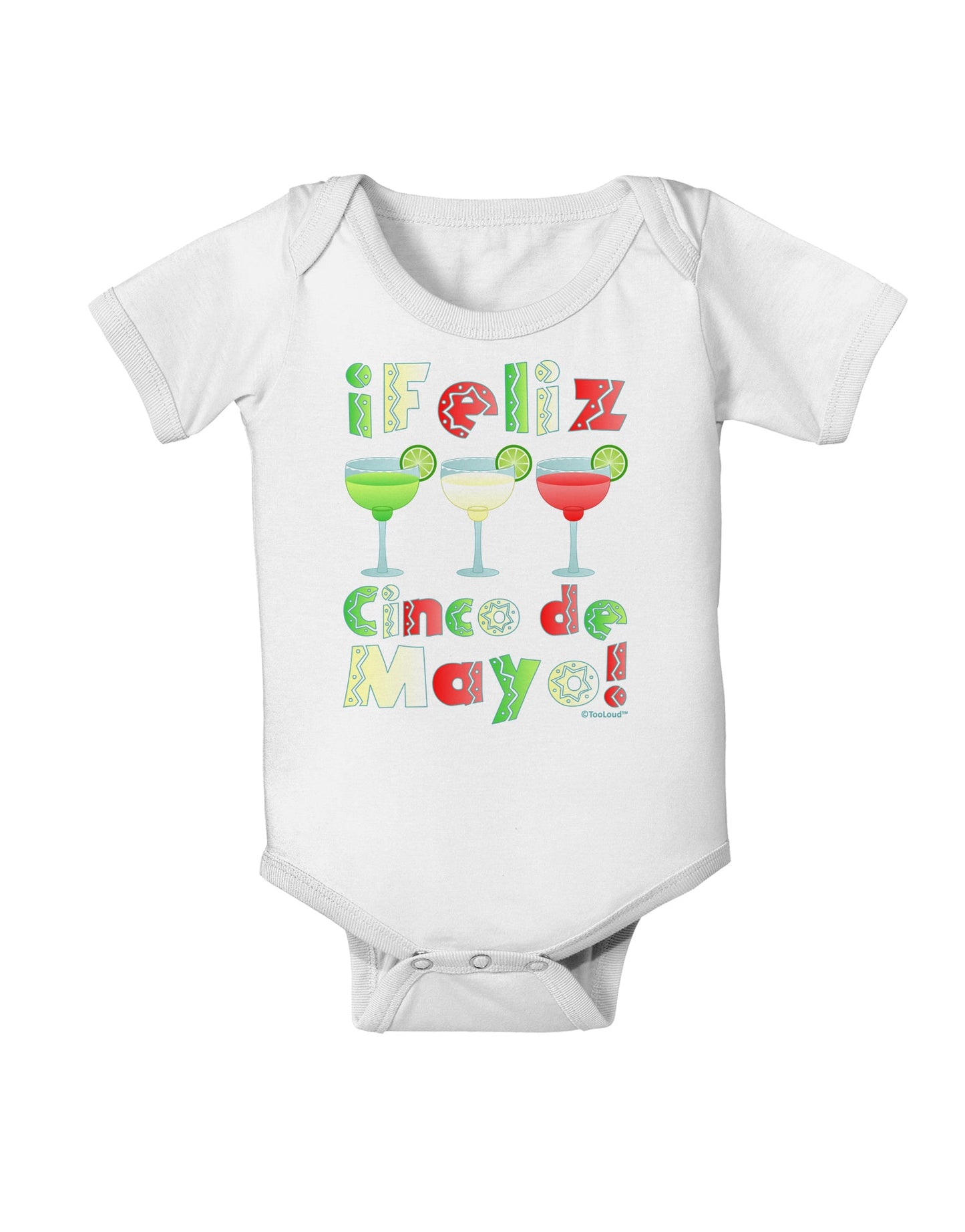 Margaritas - Mexican Flag Colors - Feliz Cinco de Mayo Baby Romper Bodysuit by TooLoud-Baby Romper-TooLoud-White-06-Months-Davson Sales