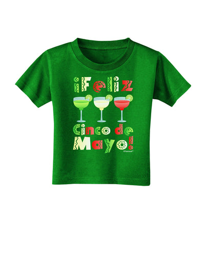 Margaritas - Mexican Flag Colors - Feliz Cinco de Mayo Toddler T-Shirt Dark by TooLoud-Toddler T-Shirt-TooLoud-Clover-Green-2T-Davson Sales