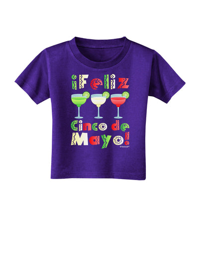 Margaritas - Mexican Flag Colors - Feliz Cinco de Mayo Toddler T-Shirt Dark by TooLoud-Toddler T-Shirt-TooLoud-Purple-2T-Davson Sales